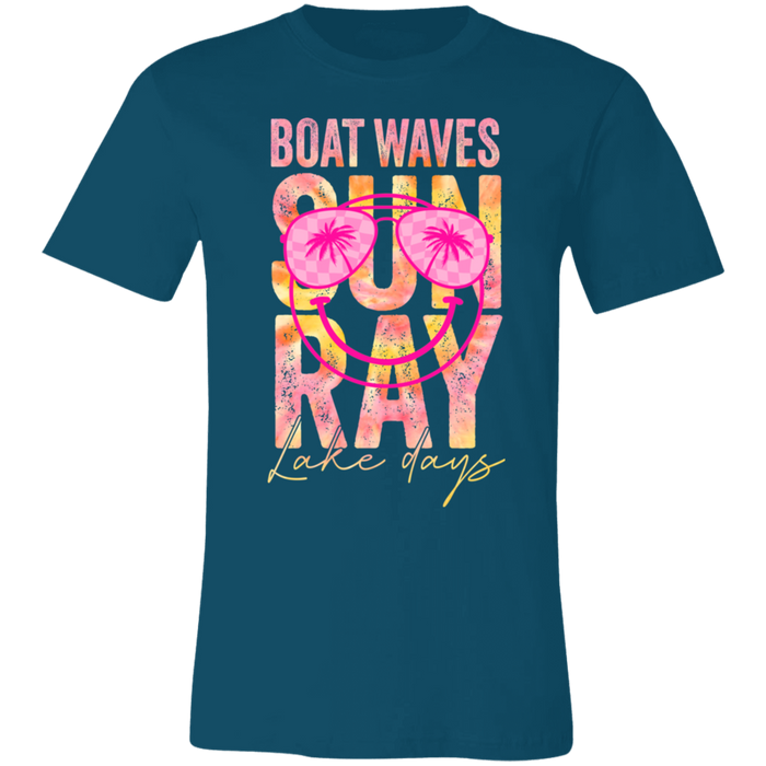 Boat Waves Sun Ray Lake Days T-Shirt