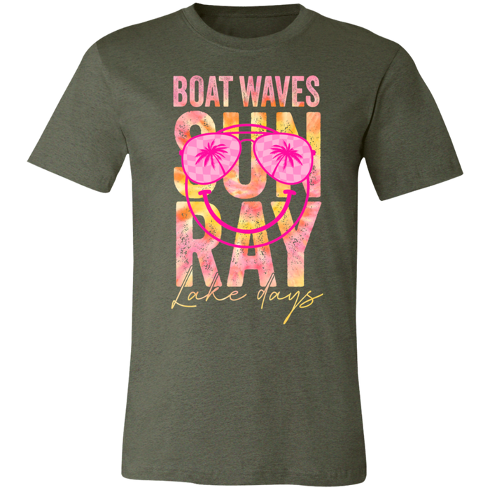 Boat Waves Sun Ray Lake Days T-Shirt