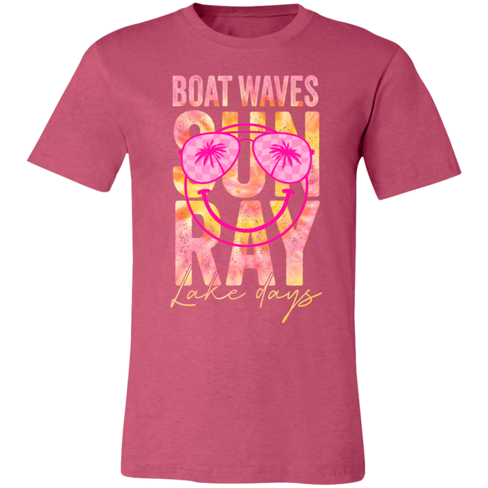 Boat Waves Sun Ray Lake Days T-Shirt