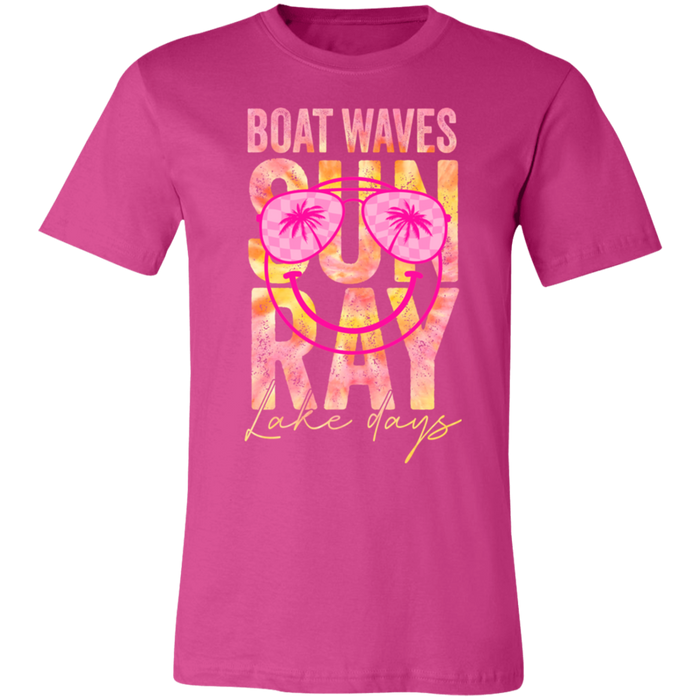 Boat Waves Sun Ray Lake Days T-Shirt