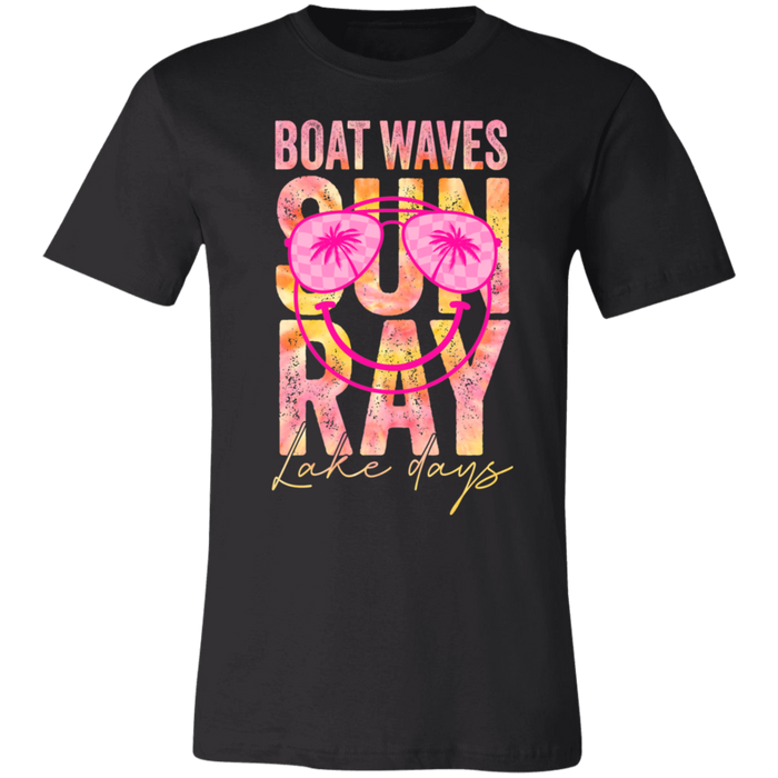 Boat Waves Sun Ray Lake Days T-Shirt