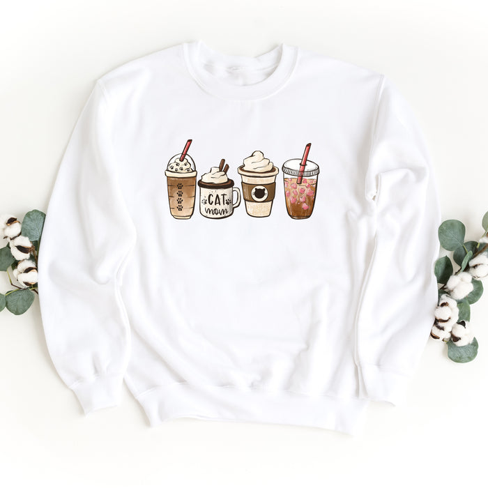 Cat Mom Coffee Lover Sweatshirt