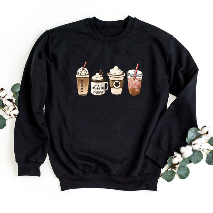 Cat Mom Coffee Lover Sweatshirt