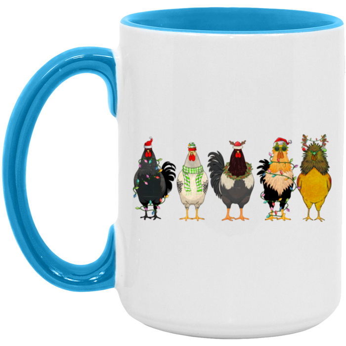 Chicken Christmas Farm 15 oz Coffee Mug