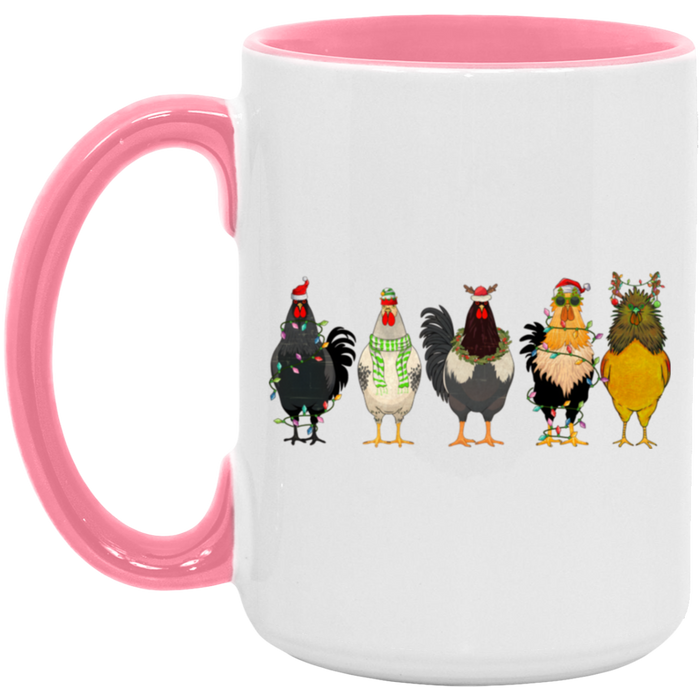 Chicken Christmas Farm 15 oz Coffee Mug
