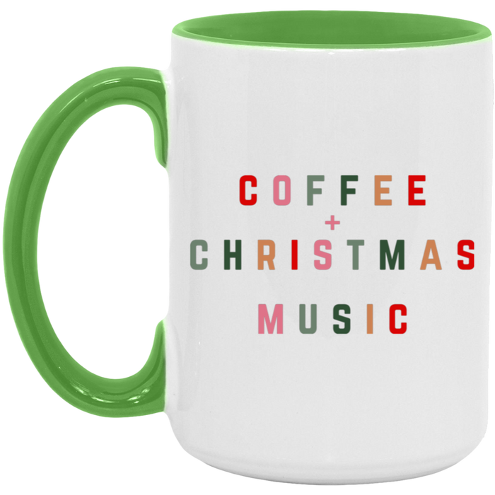 Coffe + Christmas Music 15 oz Coffee Mug