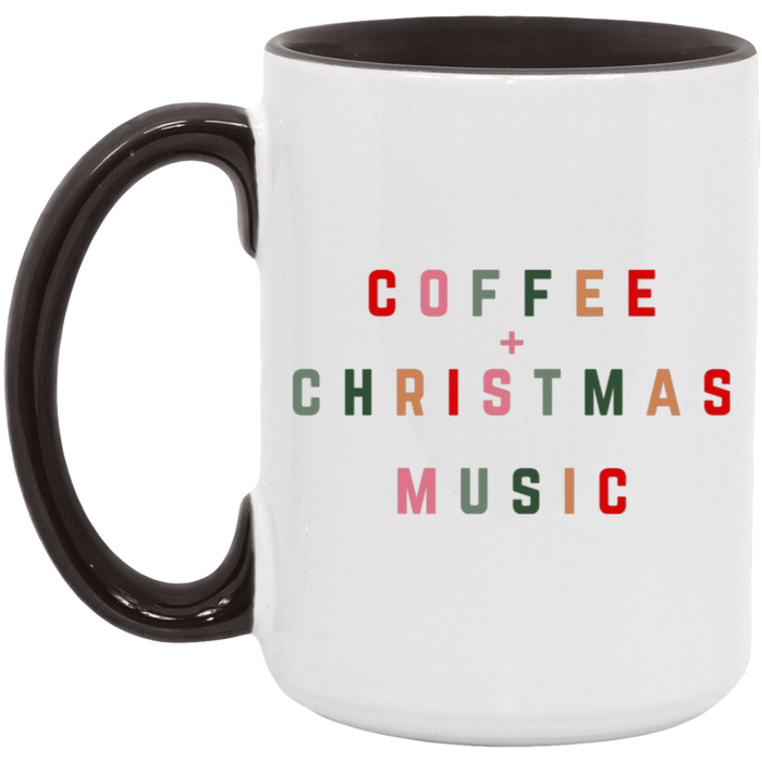 Coffe + Christmas Music 15 oz Coffee Mug