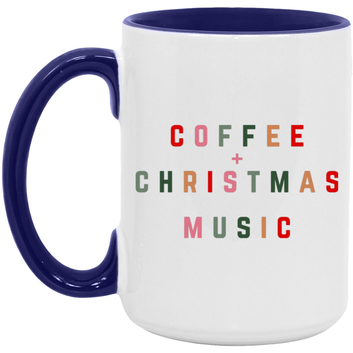 Coffe + Christmas Music 15 oz Coffee Mug