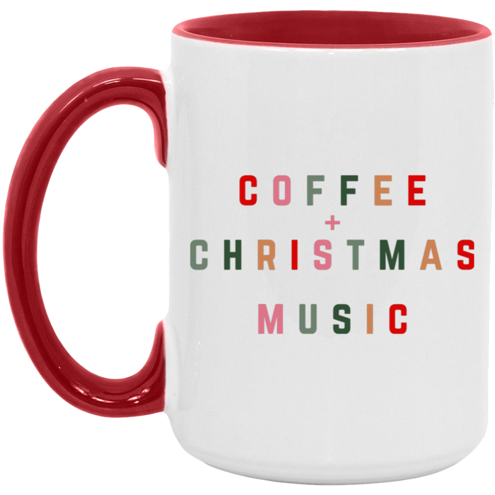 Coffe + Christmas Music 15 oz Coffee Mug