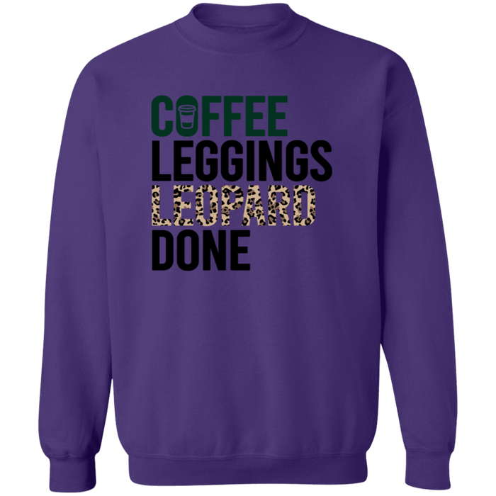 Coffee Leggings Leopard Done Sweatshirt