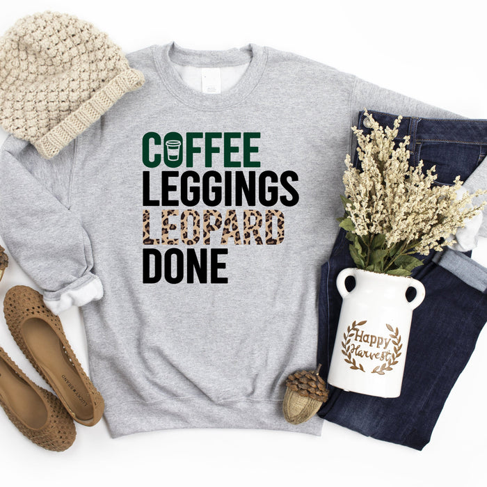 Coffee Leggings Leopard Done Sweatshirt