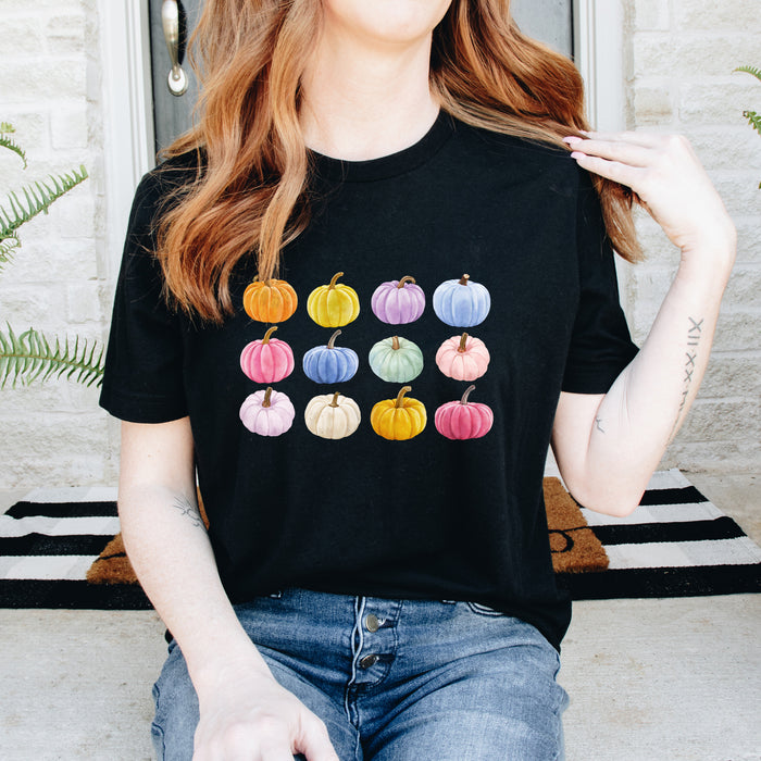 Colorful Pumpkin Graphic T-Shirt