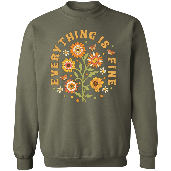 Everything is Fine Floral Sweatshirt