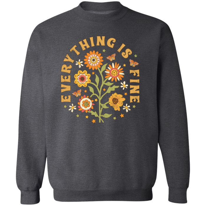 Everything is Fine Floral Sweatshirt