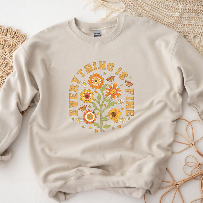 Everything is Fine Floral Sweatshirt