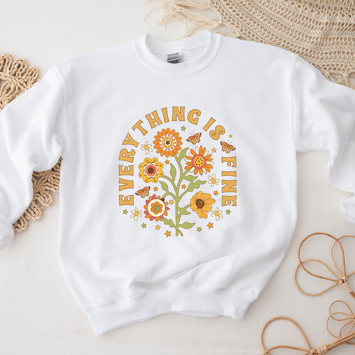 Everything is Fine Floral Sweatshirt
