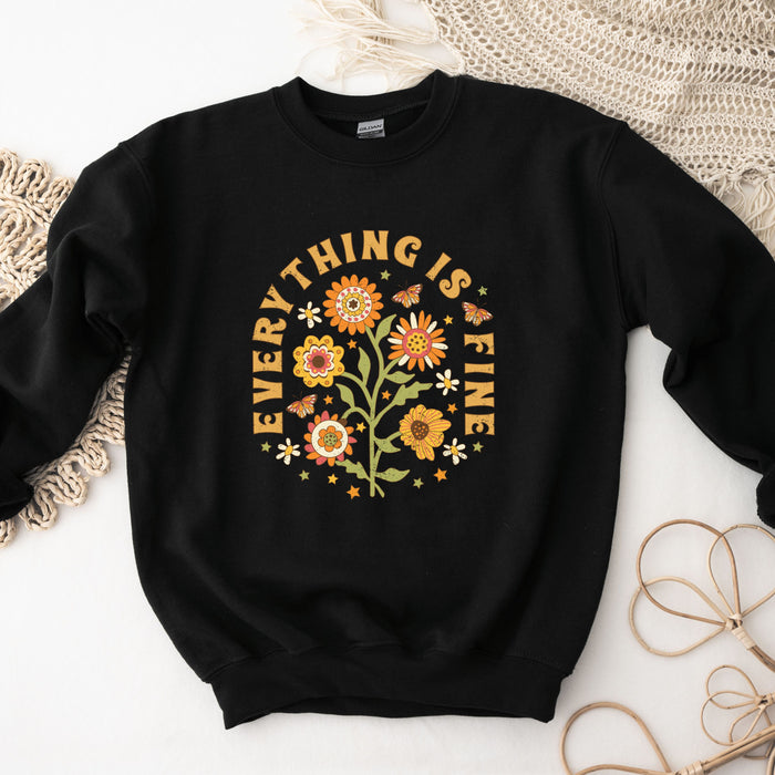 Everything is Fine Floral Sweatshirt
