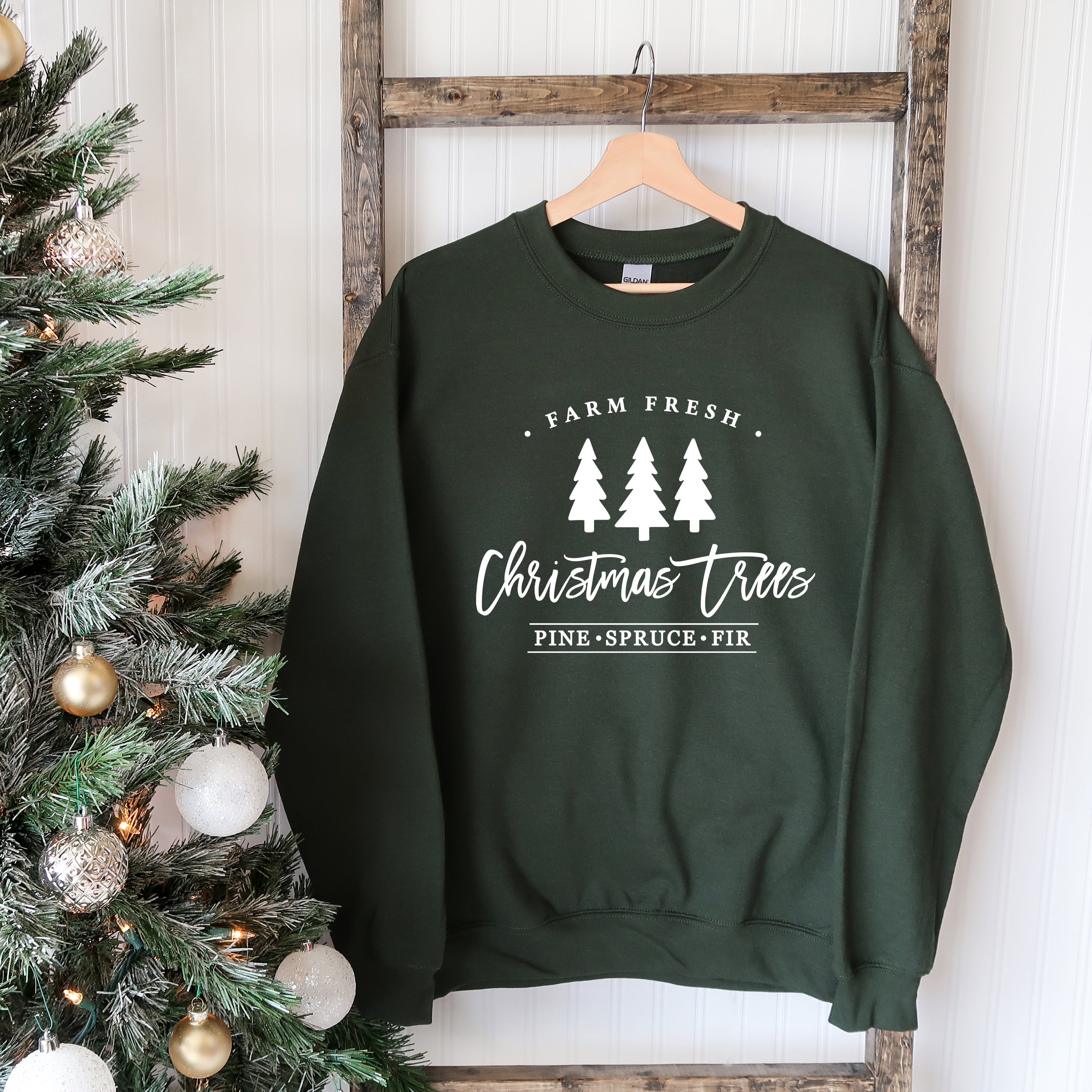 Farm Fresh Christmas Trees Sweatshirt Light and Shine Boutique