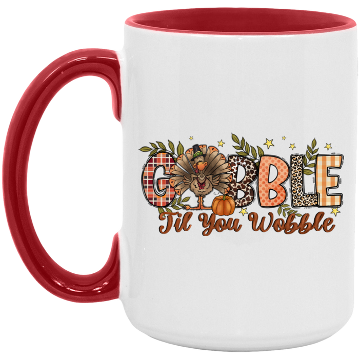 Gobble Til You Wobble Patterns Mug