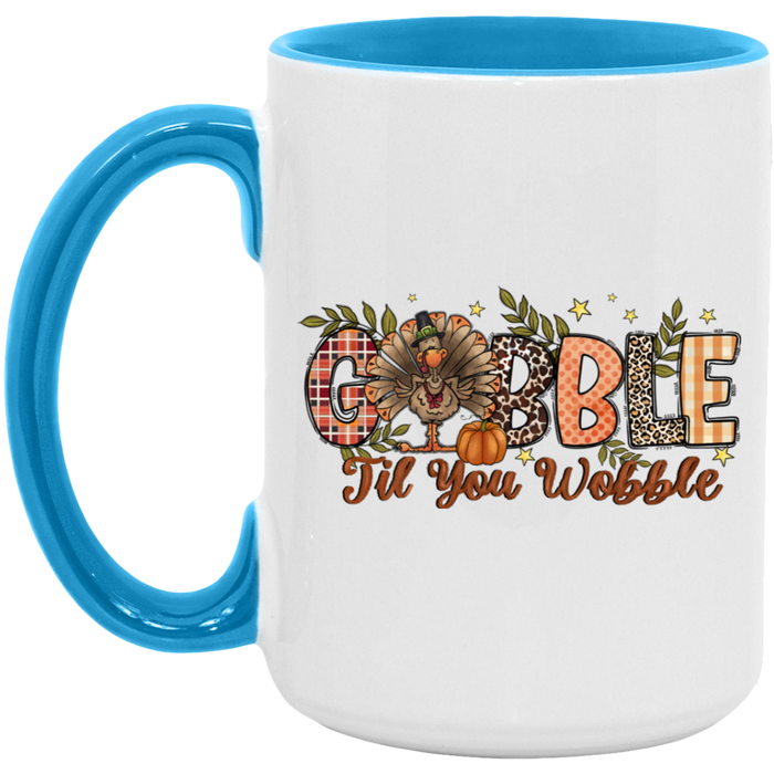 Gobble Til You Wobble Patterns Mug