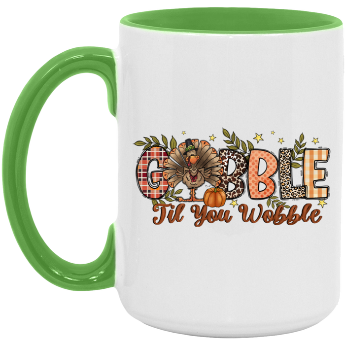 Gobble Til You Wobble Patterns Mug