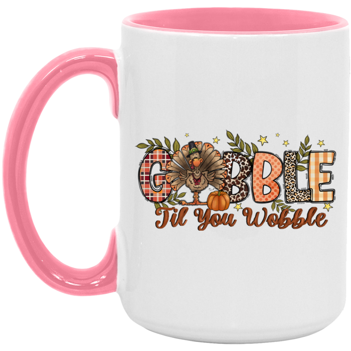 Gobble Til You Wobble Patterns Mug
