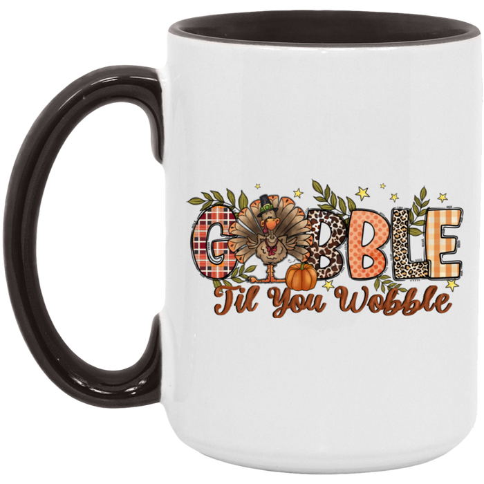 Gobble Til You Wobble Patterns Mug
