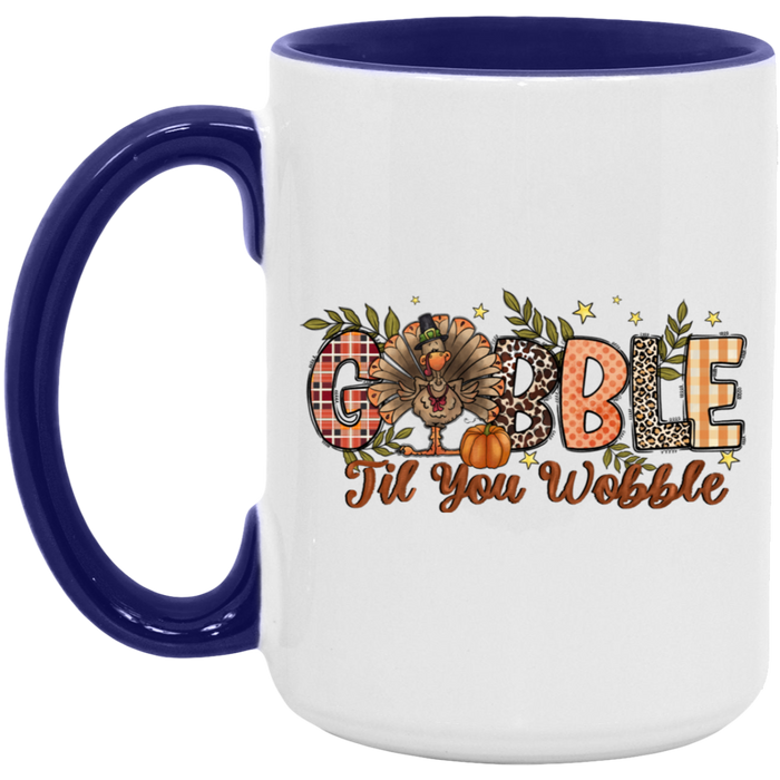 Gobble Til You Wobble Patterns Mug
