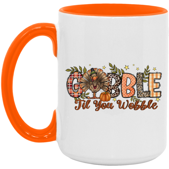 Gobble Til You Wobble Patterns Mug