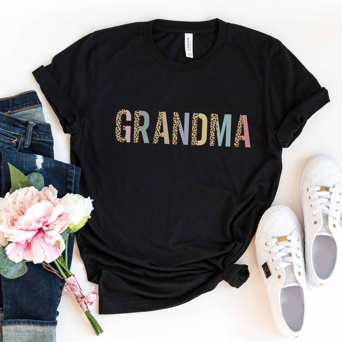 Grandma Leopard and Pastel Color Block T-Shirt