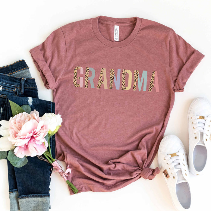 Grandma Leopard and Pastel Color Block T-Shirt