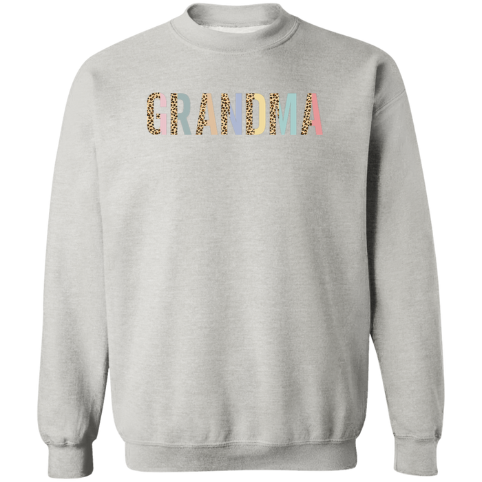 Grandma Pastel and Leopard Color Block Sweatshirt