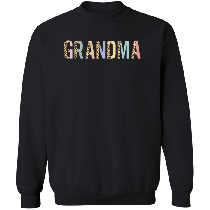 Grandma Pastel and Leopard Color Block Sweatshirt