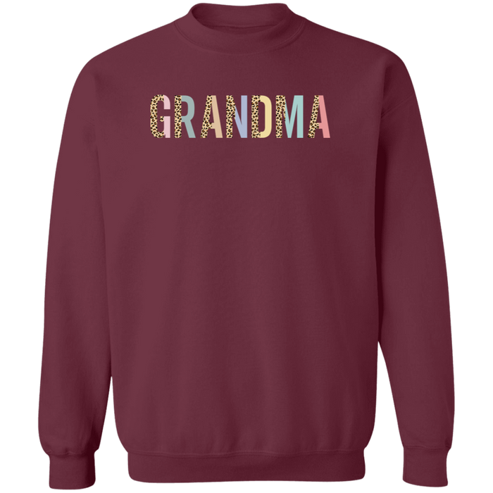 Grandma Pastel and Leopard Color Block Sweatshirt
