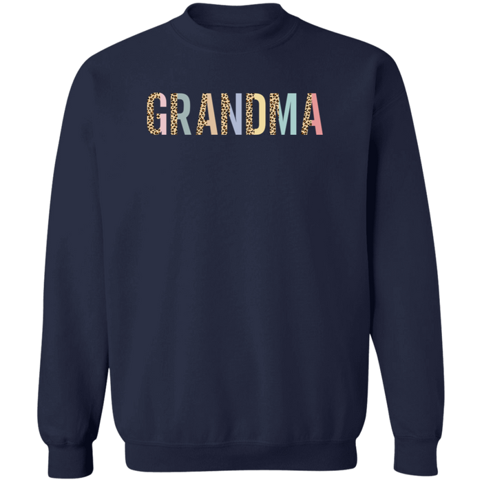 Grandma Pastel and Leopard Color Block Sweatshirt
