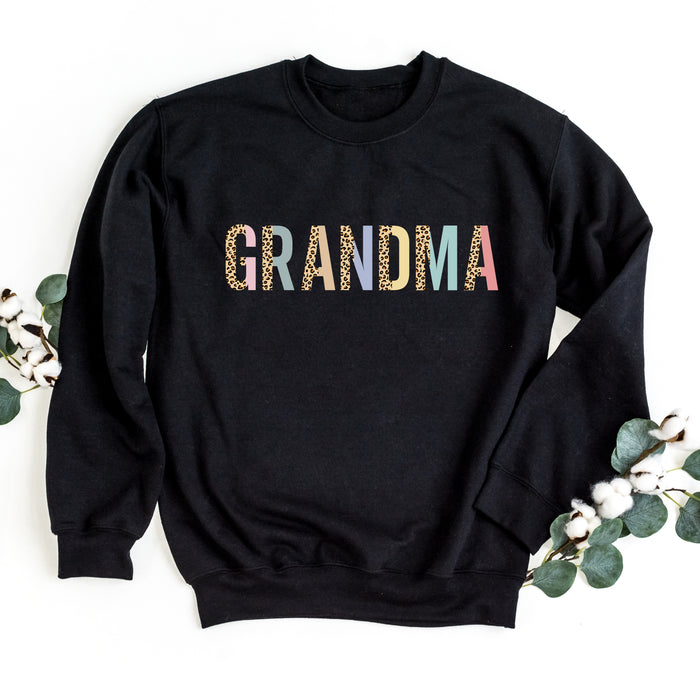 Grandma Pastel and Leopard Color Block Sweatshirt