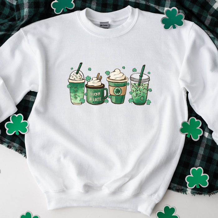 Green Shamrocks Drinks Sweatshirt