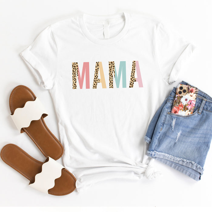 Mama Leopard and Pastel Color Block T-Shirt