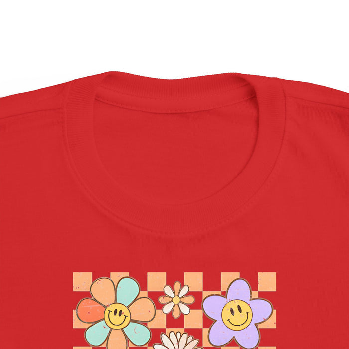 KIDS - Retro Checkered Flower Garden T-Shirt