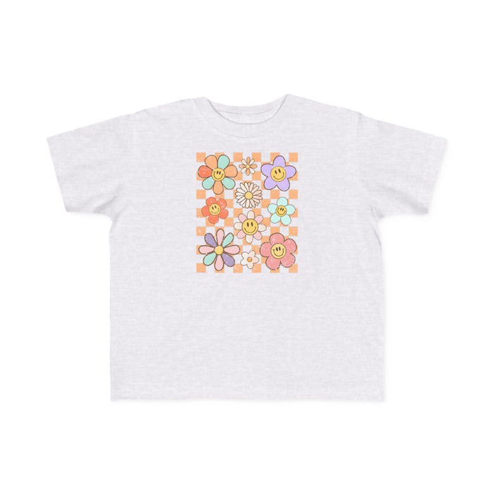 KIDS - Retro Checkered Flower Garden T-Shirt