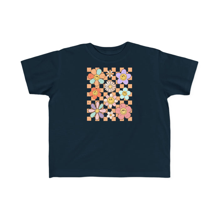 KIDS - Retro Checkered Flower Garden T-Shirt