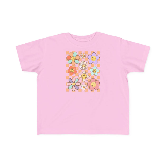 KIDS - Retro Checkered Flower Garden T-Shirt
