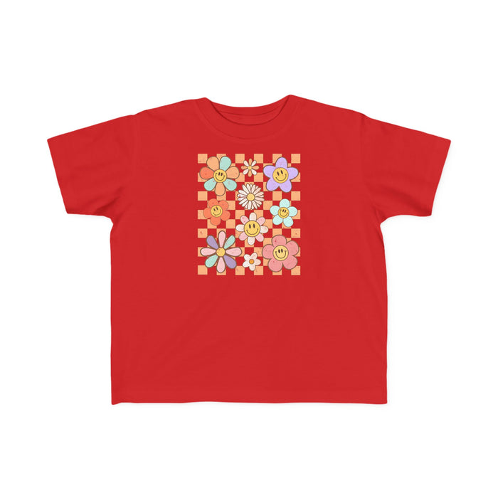 KIDS - Retro Checkered Flower Garden T-Shirt
