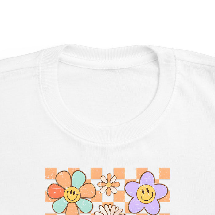 KIDS - Retro Checkered Flower Garden T-Shirt