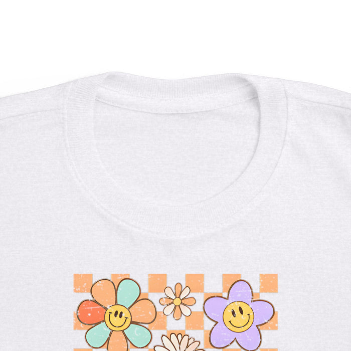 KIDS - Retro Checkered Flower Garden T-Shirt