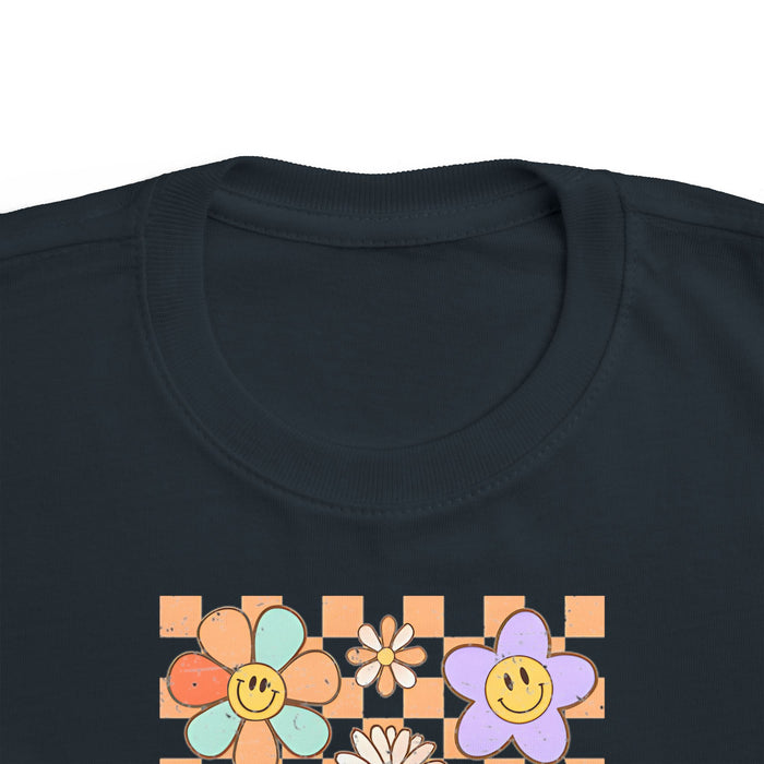 KIDS - Retro Checkered Flower Garden T-Shirt