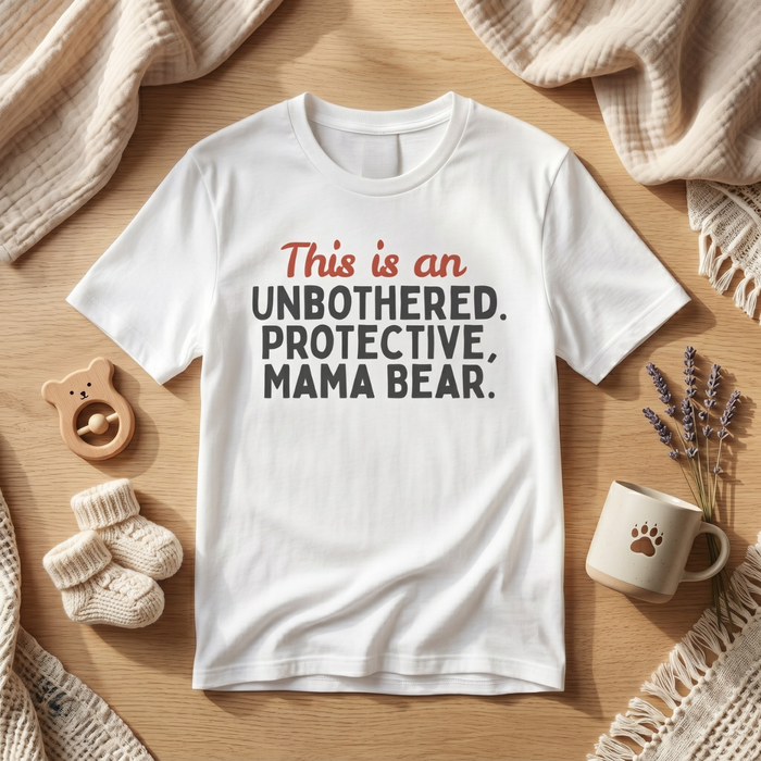 Mama Bear T-shirt – “this Is An Unbothered. Protective. Mama Bear.”