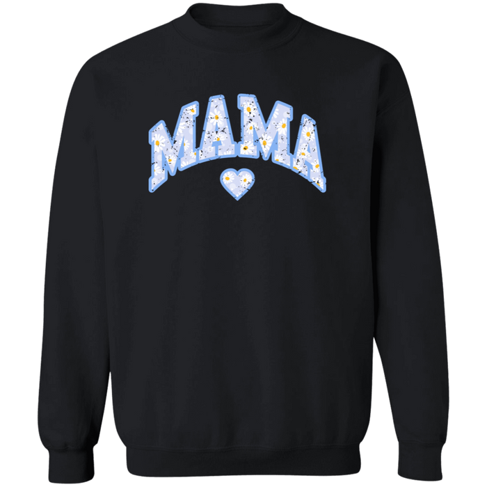 Mama Floral Daisy Sweatshirt (Blue)