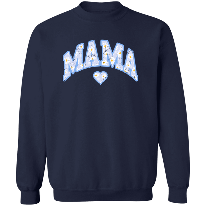 Mama Floral Daisy Sweatshirt (Blue)