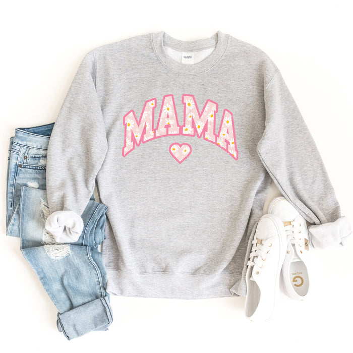 Mama Floral Daisy Sweatshirt (Pink)